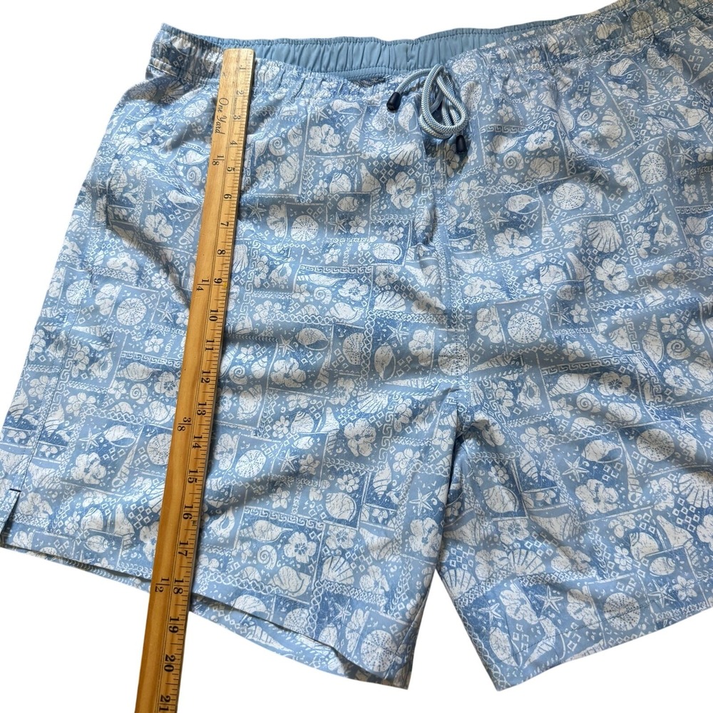 Peter Millar Swim Trunks XXL Blue White Shell Print Board Patchwork Men Shorts - Picture 5 of 9